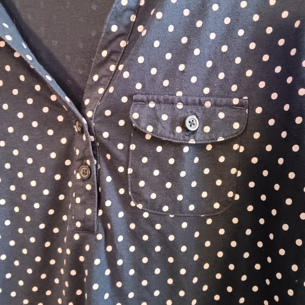 Lee Riders Navy polka dot top sz M - Picture 2 of 5